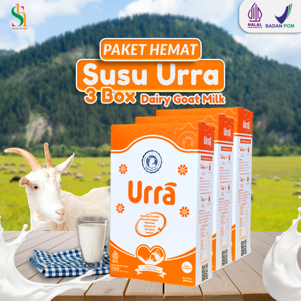 

Urra Susu Kambing Saanen Susu Penambah Berat Badan Anak dan Penambah Tinggi Badan anak - Paket 3 Box