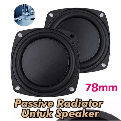 2 Pcs Bass Radiator Passive Speaker Wofer 3 Inch 78mm Vibration Rubber Penambah Penguat Bass Spiker 