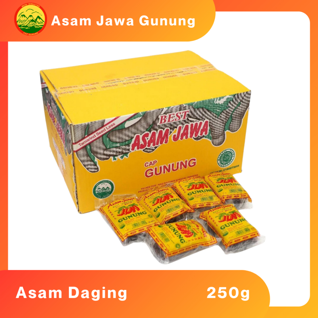 

ASAM JAWA ASAM TANPA BIJI ASAM DAGING 250GR KEMASAN 1 DUS