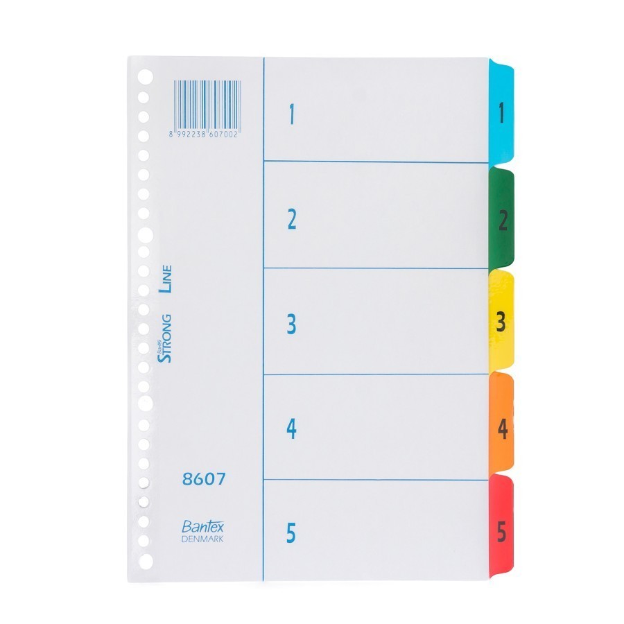 

Bantex Index (1-5) 20 Holes For Multiring Binder B5 #8607 00
