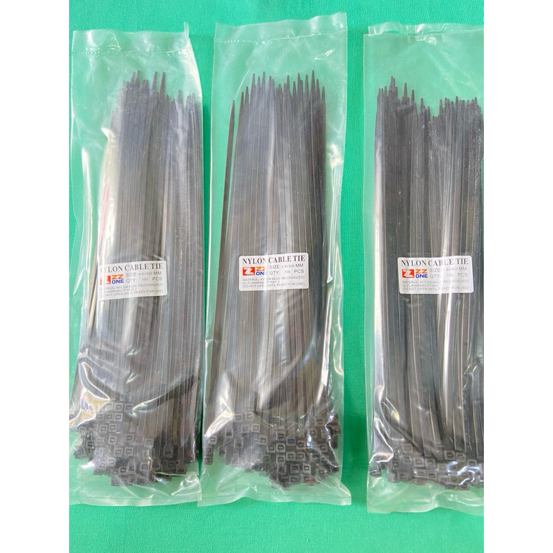 

(100pcs) Cable Ties Hitam Tebal 4,8x300mm ZZONE