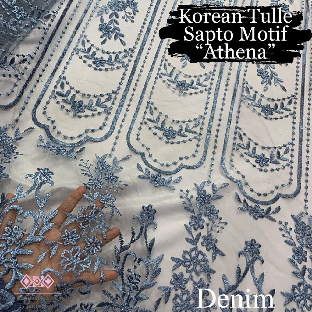 Kain Tille Brokat Korea Full Payet Sapto TEBAL Motif Athena NEW 2024 Bordir Full Super Premium Mewah