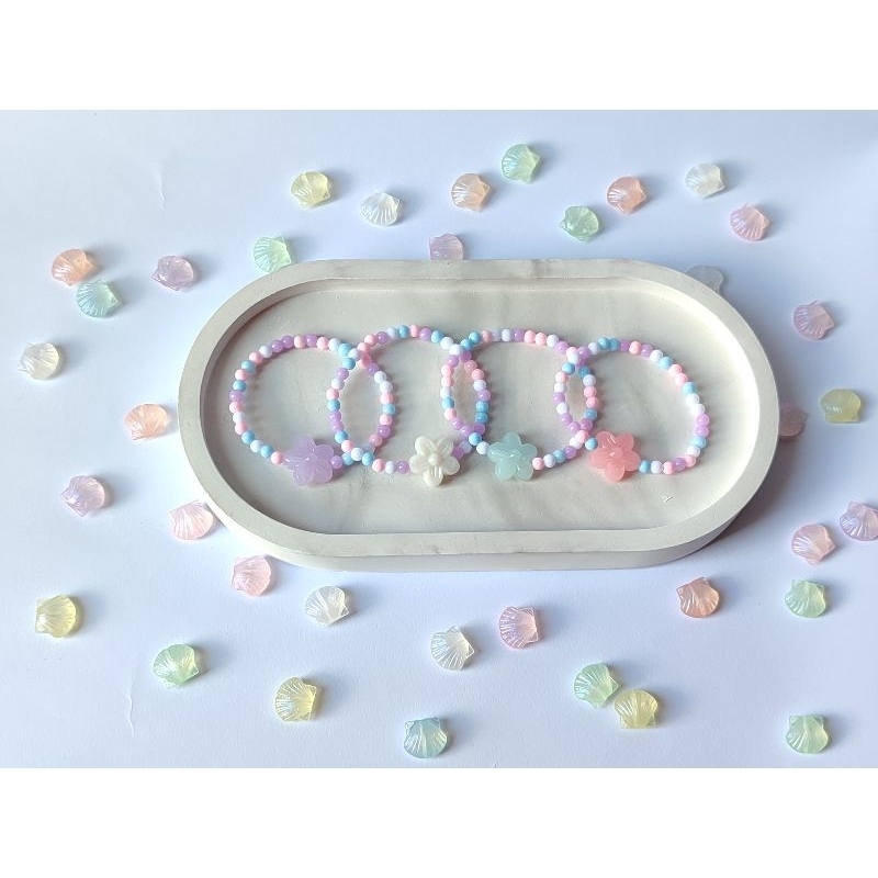 Gelang Manik Rainbow Lucu | Gelang Viral Kekinian | Gelang Bunga | Gelang Anak