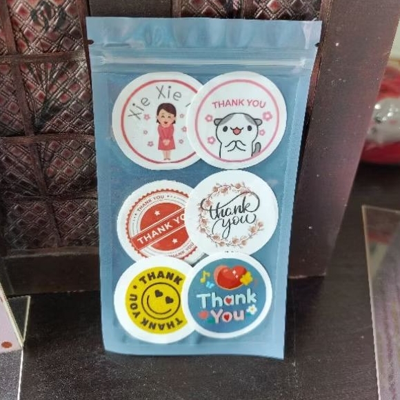 

Sticker Vynil Thank You isi 6 ukuran 4,5cm double cut Set A