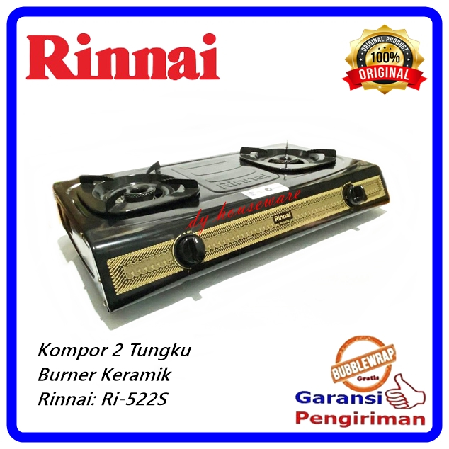 Kompor Gas 2 Tungku Rinnai Burner Keramik Motif Batik Garansi Resmi 1 Tahun Rinnai RI-522S