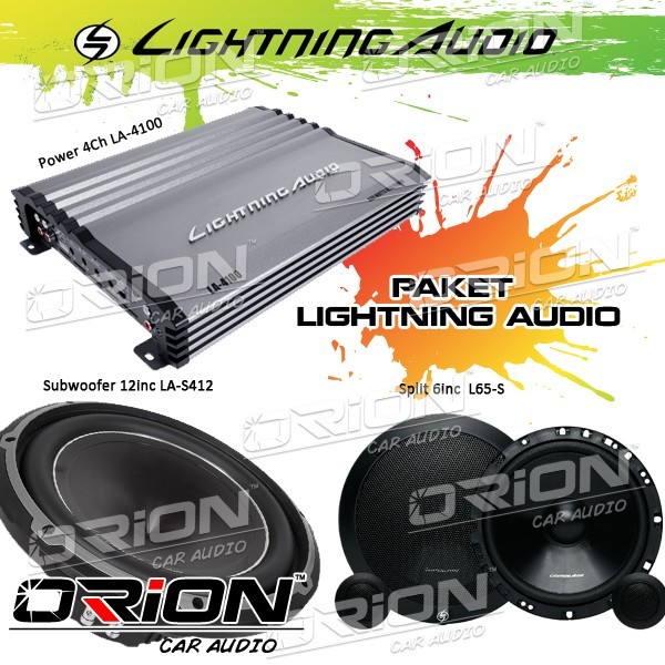 PAKET Audio Mobil Lightning Audio Subwoofer,Power,Speaker Split