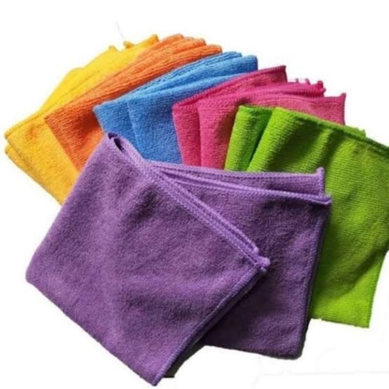 Kain Lap Microfiber Premium 35x35 | Lap Fiber Handuk Lap Meja Dapur Cafe Restoran Hotel Mall Kaca Je