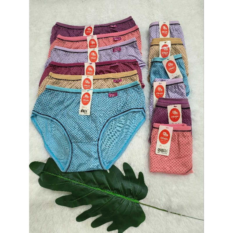 12PCS CELANA DALAM WANITA OBAJA 9103 MOTIF BINTIK |CD LUSINAN