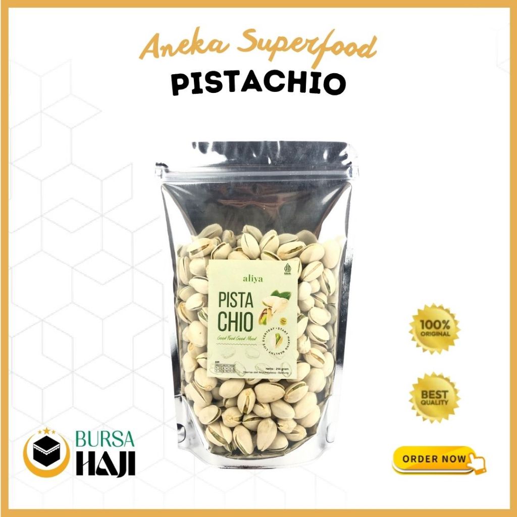 

Kacang Pistachio Panggang 250 Gram Oleh Oleh Haji dan Umroh Cemilan Sehat untuk Diet