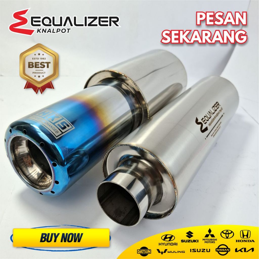 Knalpot Mobil Racing Mobil HKS Gronel Blue + Resonator Tube Equalizer Brio ,  Avanza ,  Sigra ,  Rus