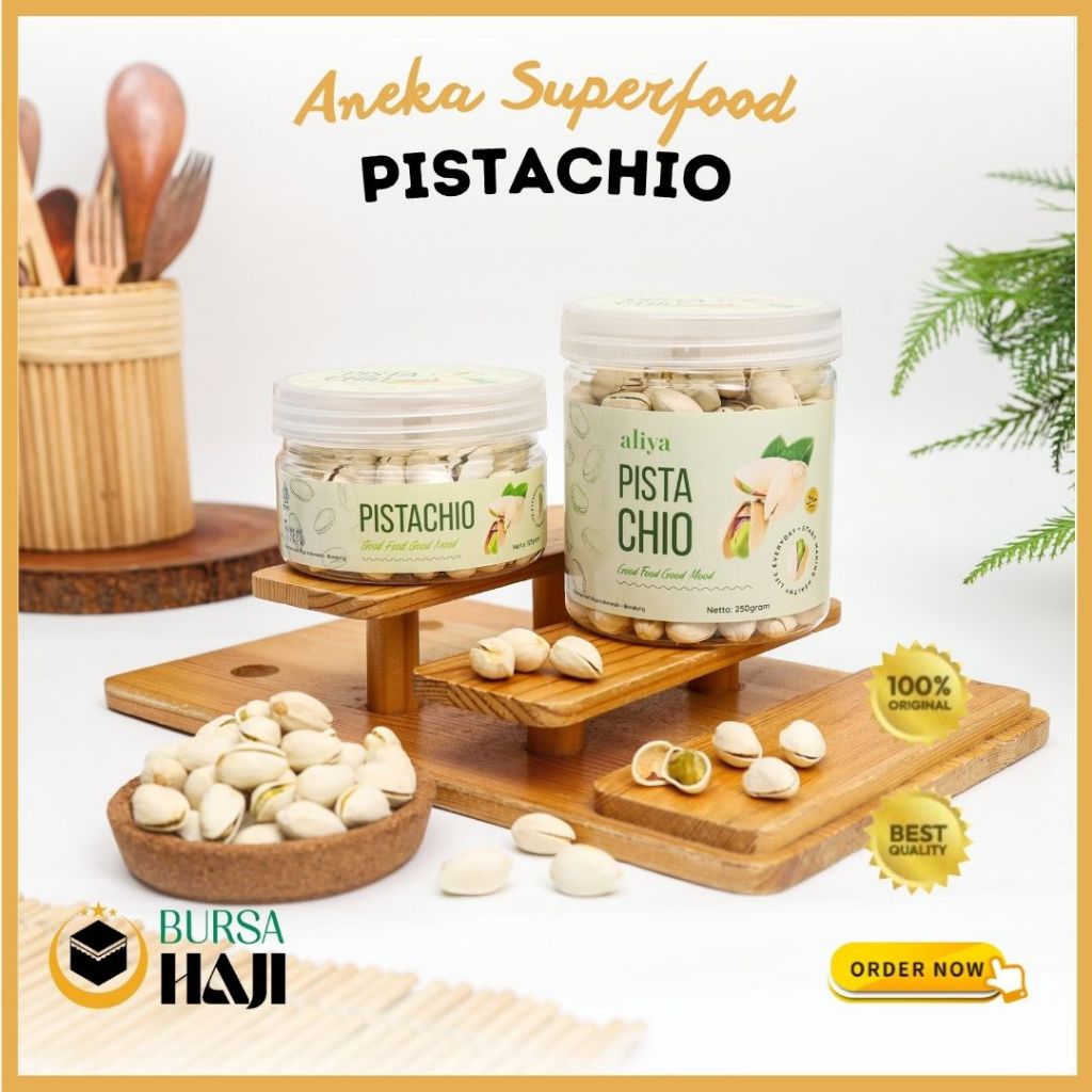 

Kacang Pistachio Panggang Toples Oleh Oleh Haji dan Umroh Cemilan Sehat untuk Diet