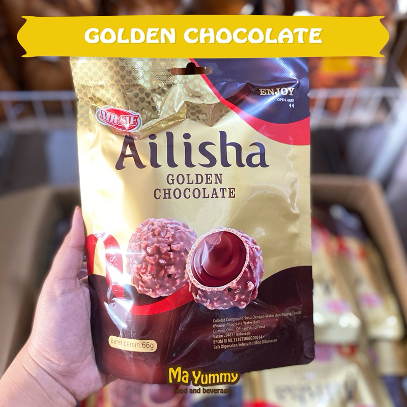 

Ailisha Chocolate | Golden Chocolate 66gr | Coklat | Cokelat Lumer Murah