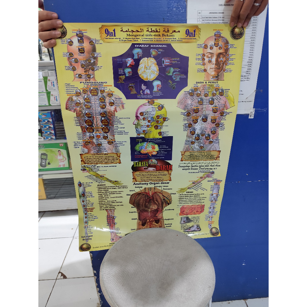 Poster 9 In 1 Mengenal Titik Titik Bekam