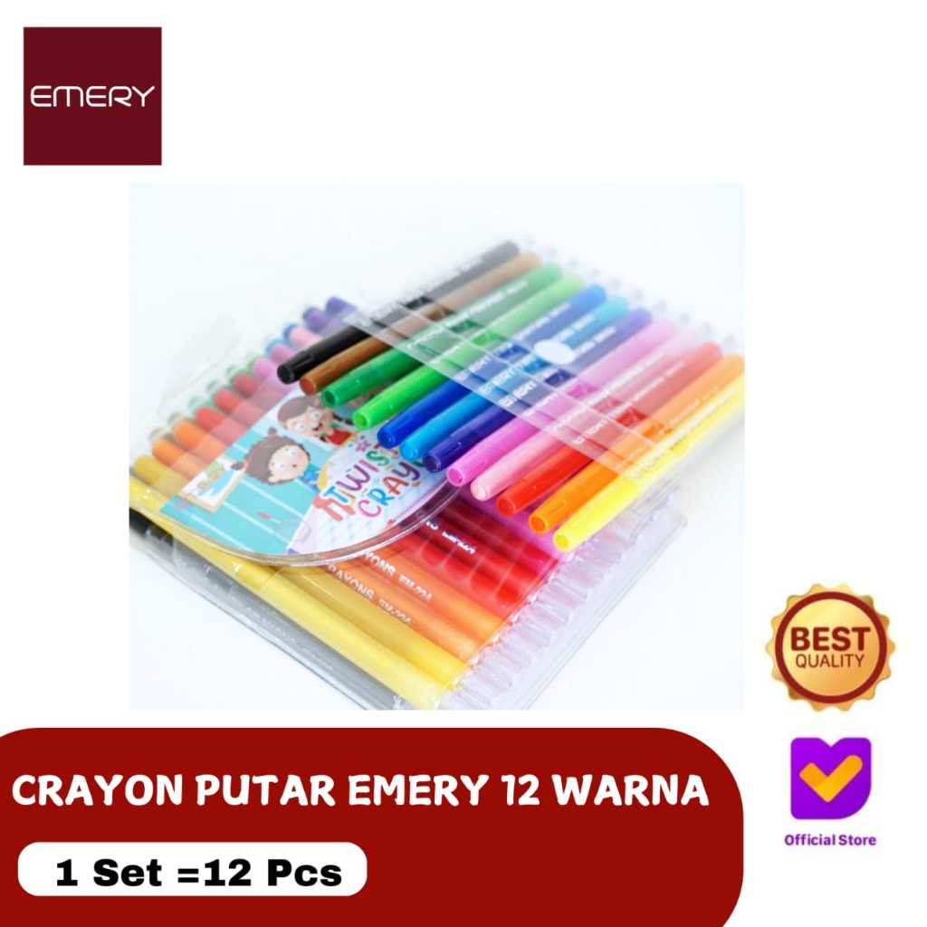 

CRAYON PUTAR EMERY 12 WARNA