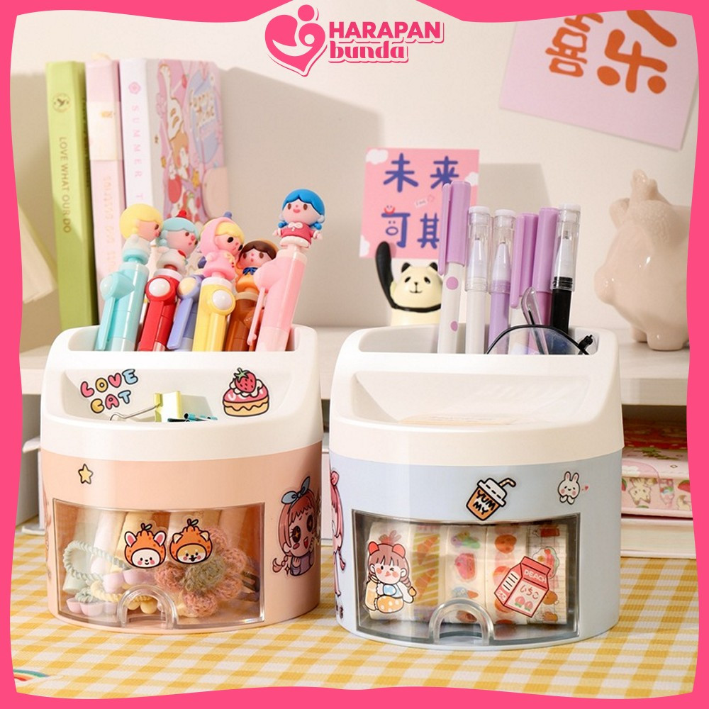 

Kotak Penyimpanan Alat Tulis dengan Laci Aesthetic Lucu / Pen Holder Kotak Penyimpanan Pulpen Desk Storage Organizer Multifungsi / Kotak Pensil Import Harapan Bunda C970