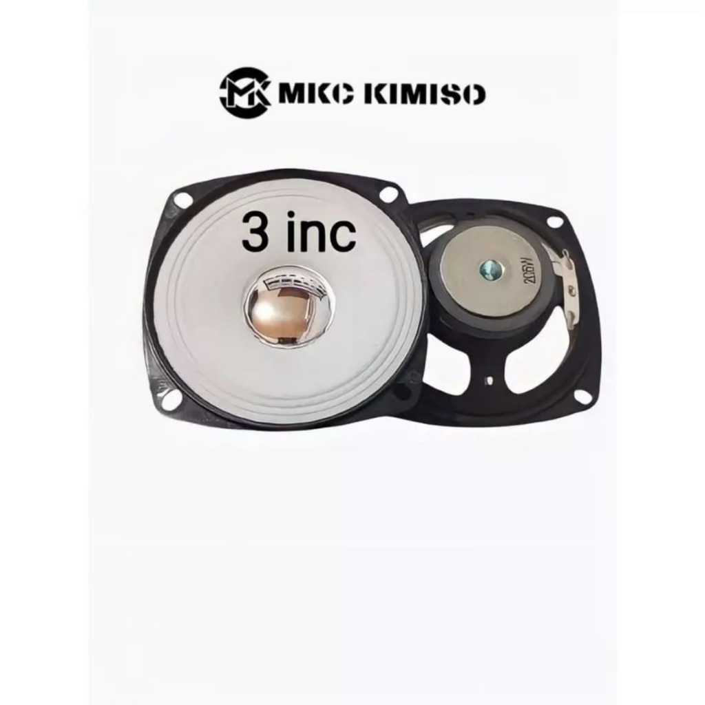 SPEAKER 3" INCH 3 OHM 10 WATT KOTAK BULAT HITAM PUTIH FULL BASS FULL RANGE