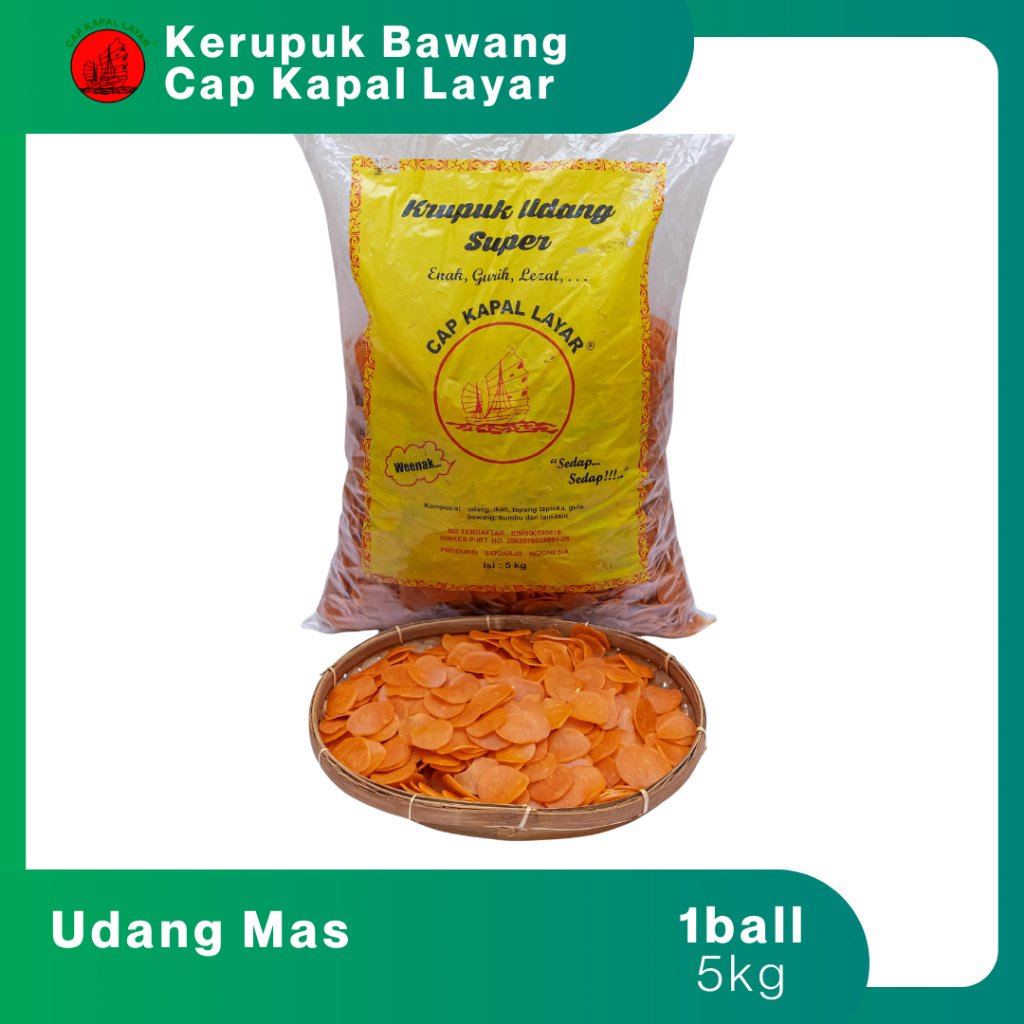 

Kerupuk udang mas cap Kapal Layar 1kg