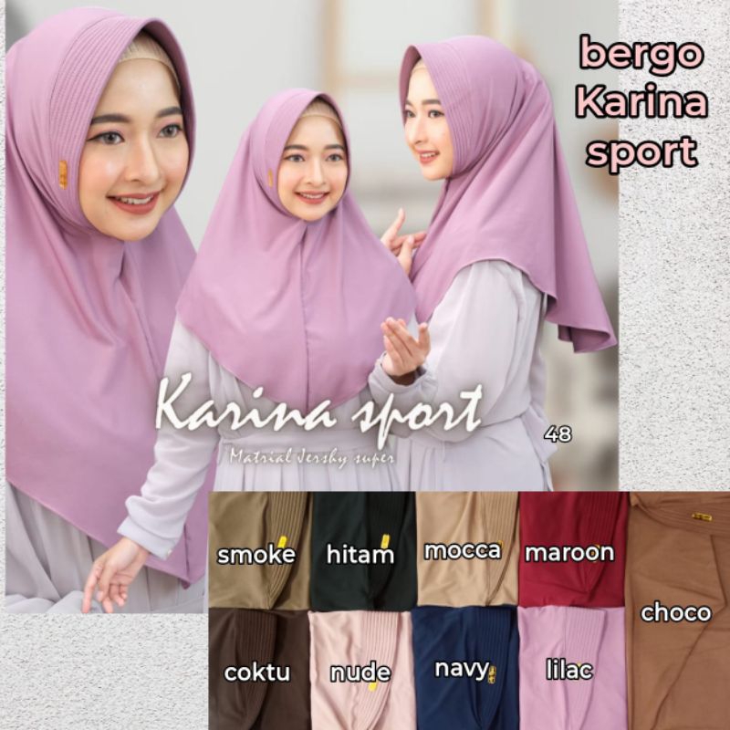 Bergo Karina Sport Hijab| Sport Jersey| Bergo Sport| Aip hijab