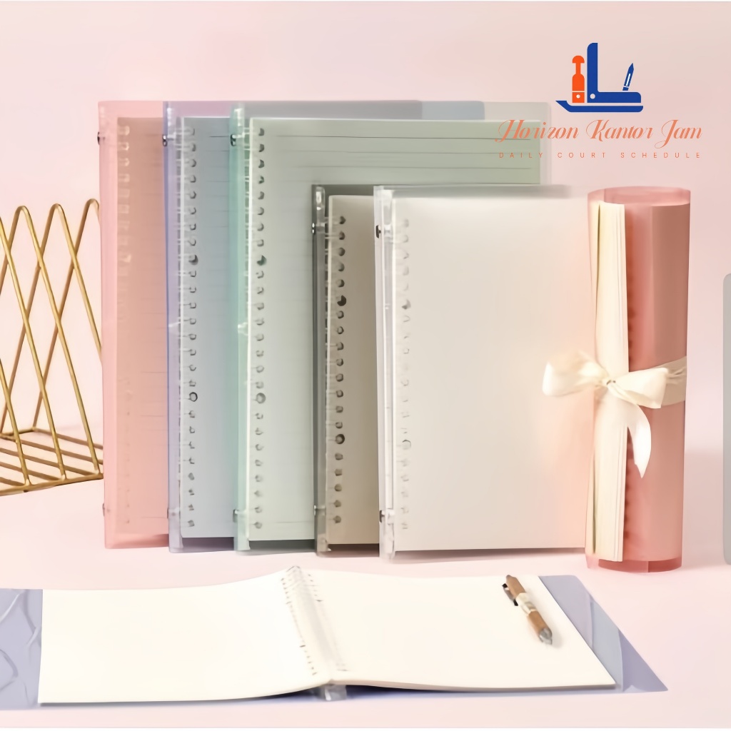 

Binder Transparan Warna Pastel Sederhana A5 B5 Lembut Bisa Digulung Bisa Dilepas Buku Catatan Dengan Sampul Kulit Lembut Buku Agenda