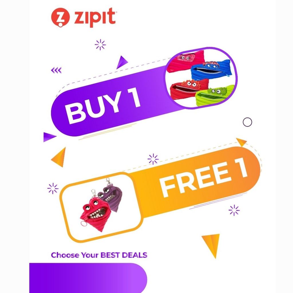 

[B1G1] Zipit Talking Monster Pouch - Pink + Zipit Grillz Monster Mini Pouch