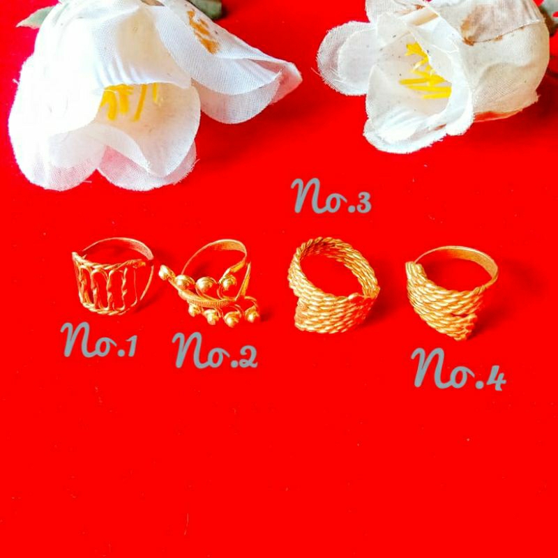 Cincin Wanita Tempahan Kuning Lapis Emas Model Emas Asli