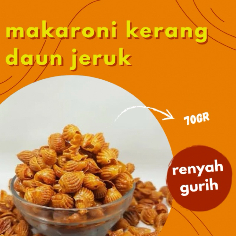 

CEMILAN SINENG -MAKARONI KERANG DAUN JERUK PEDAS GURIH 70GRAM-DAUN JERUK TIDAK PELIT BUMBU