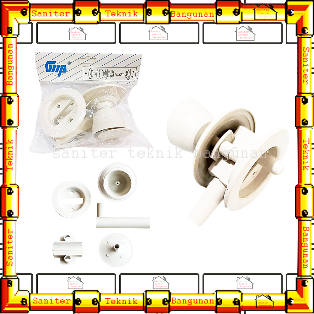 Handle Pintu WC Pvc Kamar Mandi Set Kunci Slot GMP / Kunci Pintu Slot