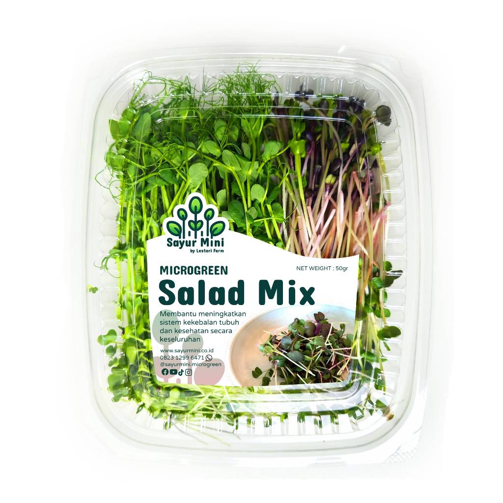 

SAYUR MINI Microgreen Mix 50gr - Salad Microgreen - Fresh Cut - Microgreen Campur