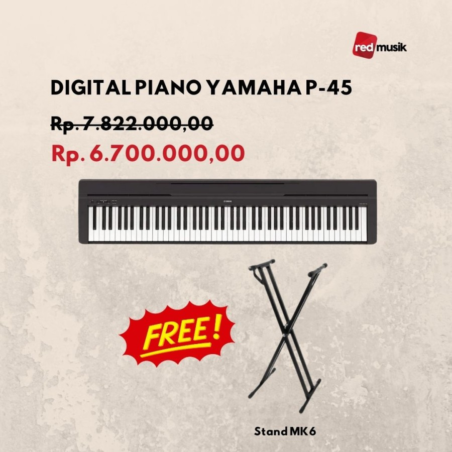 Digital Piano Yamaha P45 P-45 P 45 Piano Digital Portable