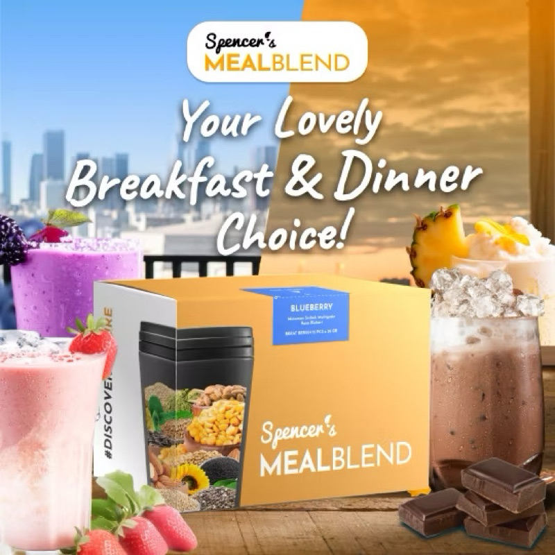 

PROMO TERMURAH!! SPENCER’S MEAL BLEND 1 BOX SPENCER MEALBLEND Meal Replacement Chia Seed Almond Milk Rendah Kalori