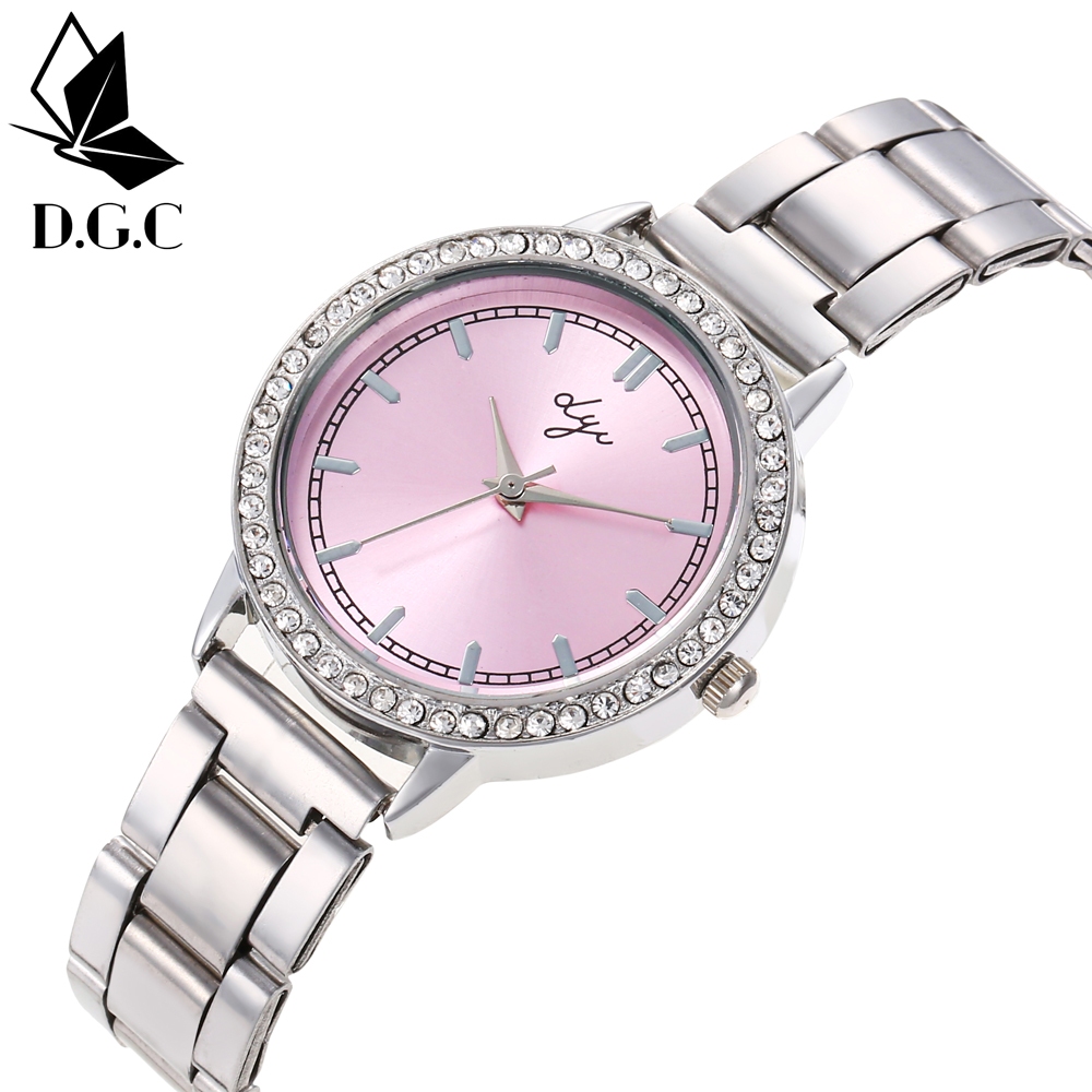 DGC 1005 Jam Tangan Wanita Besi Analog Terbaru Original Kecil Rantai  Free Box