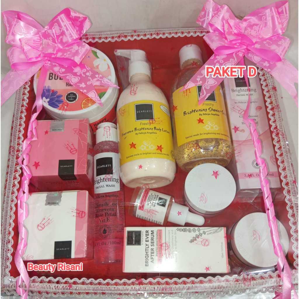 SCARLET Skincare Brightening Paket Seserahan/Paket Hantaran Nikah/Parcel Kado/Hadiah&Bingkisan FREE 