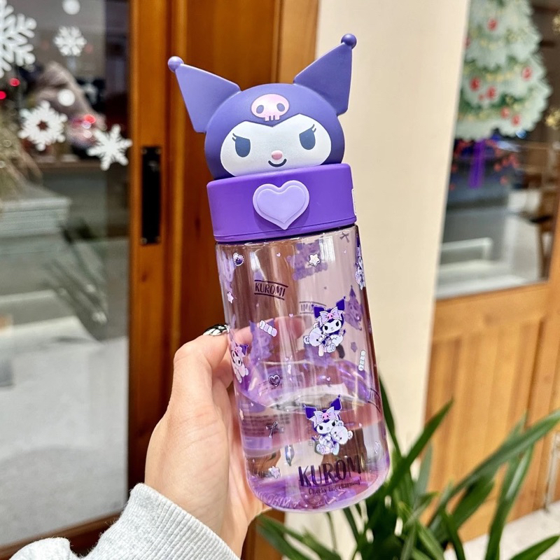 BOTOL MINUM BONEKA KUROMI/BOTOL MINUM KUROMI/BOTOL MINUM SANRIO KUROMI/BOTOL MINUM BENTUK KUROMI/BOT