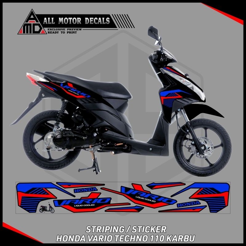 STRIPING VARIO TECHNO 110 KARBU 2009, 2010, 2011, 2012 / DECAL LIST HONDA VARIO 110 TECHNO / STICKER