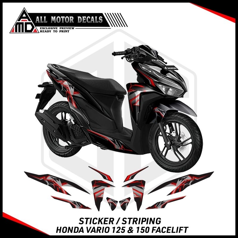 STRIPING VARIO 125 DAN 150 FACELIFT TAHUN 2018, 2019, 2020, 2021 / STIKER HONDA VARIO FACELIFT / DEC