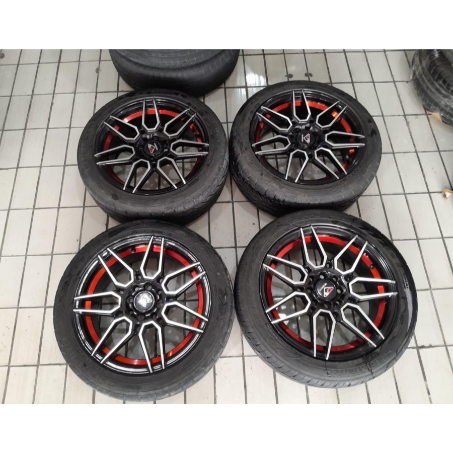 Velg Mobil Ring 16 Racing Lebar 7 Baut 4 Murah R16 Ban 195/50 Mobil Avanza Livina Brio Jazz Yaris DL