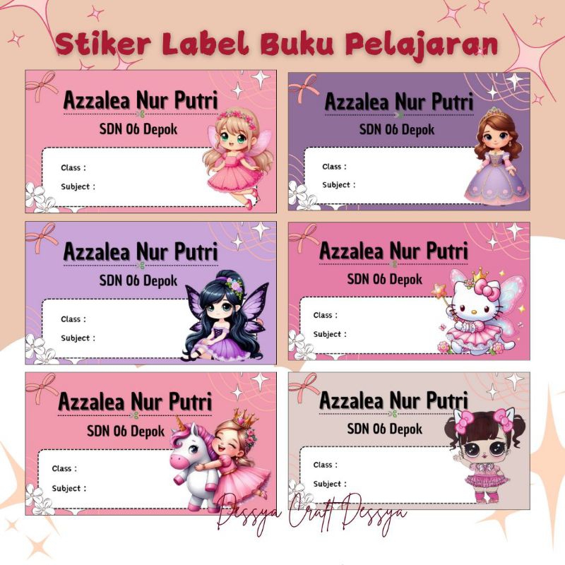 

(40pcs) STIKER LABEL BUKU PELAJARAN CUSTOM NAMA & SEKOLAH
