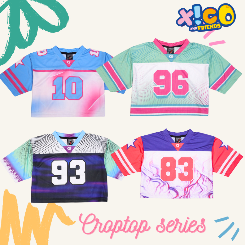 jersey kaos rugby american football croptop streetwear oversize anak american football