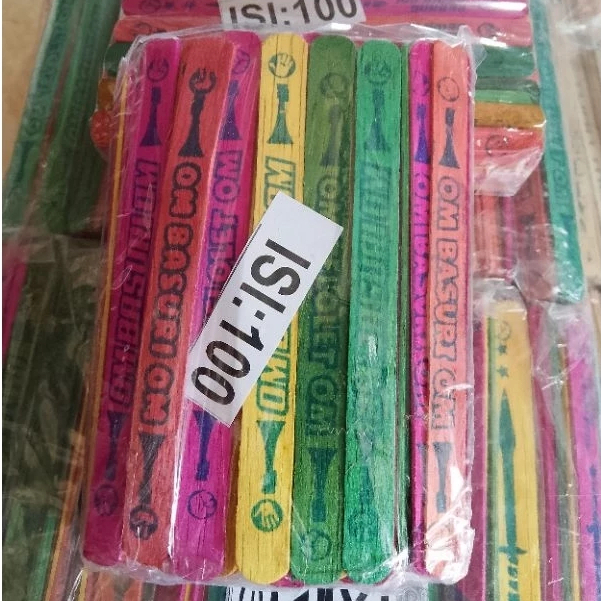 stik warna sablon 100 pcs / stik adu gebrak / mainan stik adu
