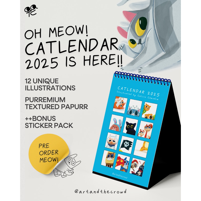 

CATLENDAR 2025 - Kalender 2025 Tema Kucing - @artandthecrowd