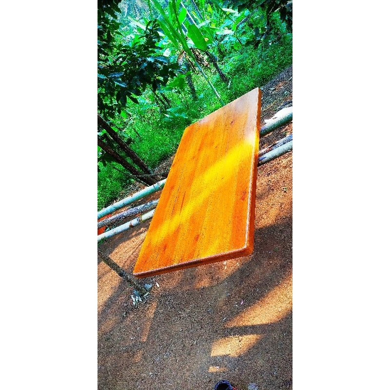 papan kayu daun meja top table bahan meja140x75x5 tempel