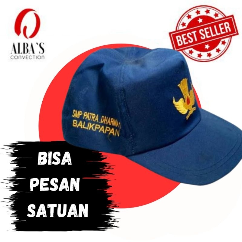 Custom Topi Sekolah SD SMP SMA Bordir Samping