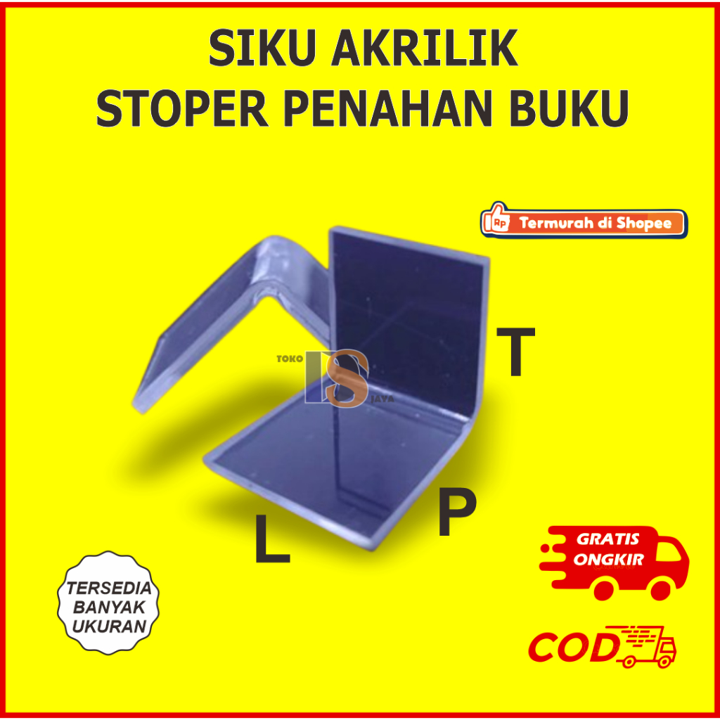 

Siku Acrylic L - Dudukan Penjepit Sekat Meja Akrilik Mika Stoper Akrilik Penahan Buku Kerajinan Akrilik