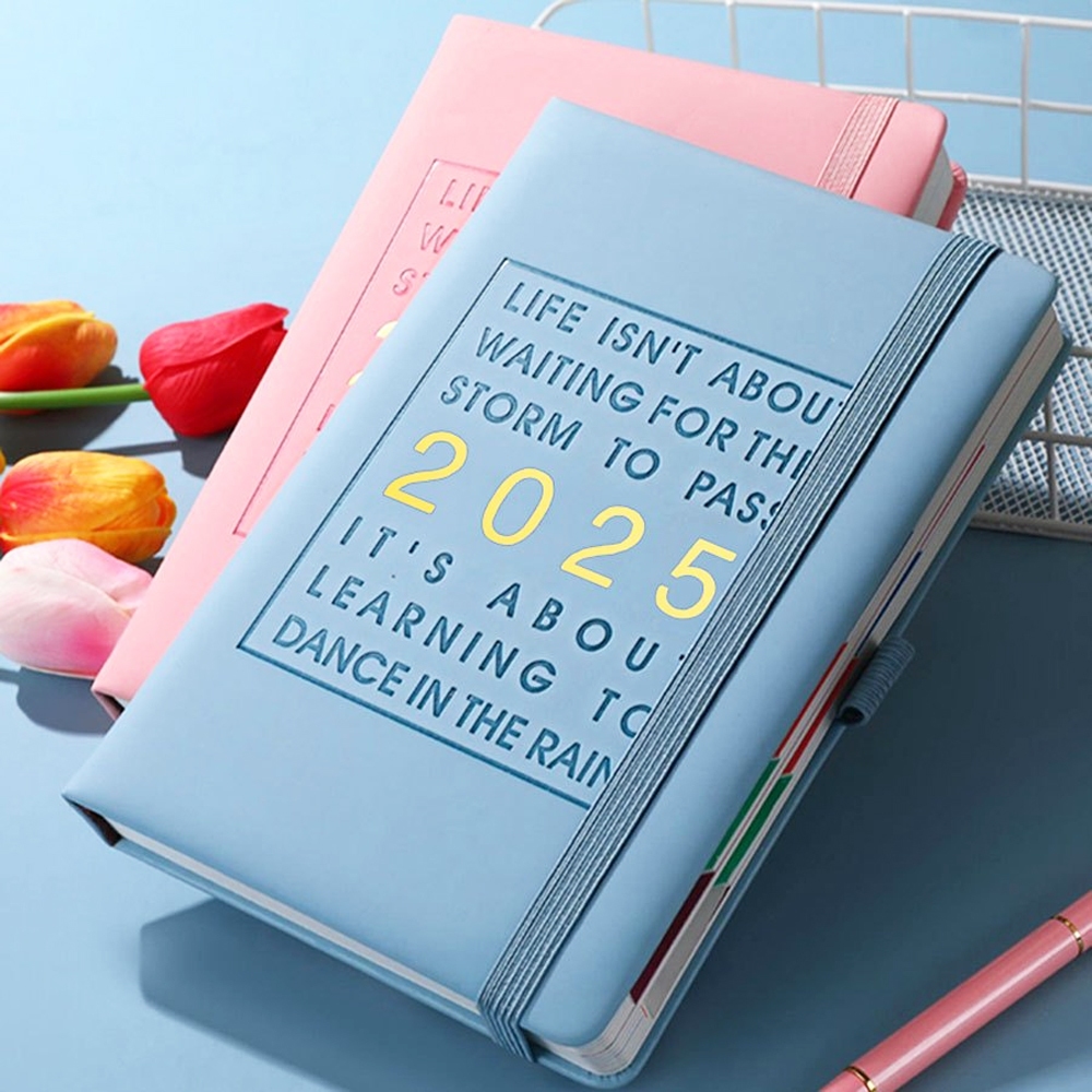 

【Dotding】2025 Agenda Planner A5 Notebook 160 Sheets 100 GSM Weekly Monthly Diary Book Journal School Office Supplies Stationery Schedule