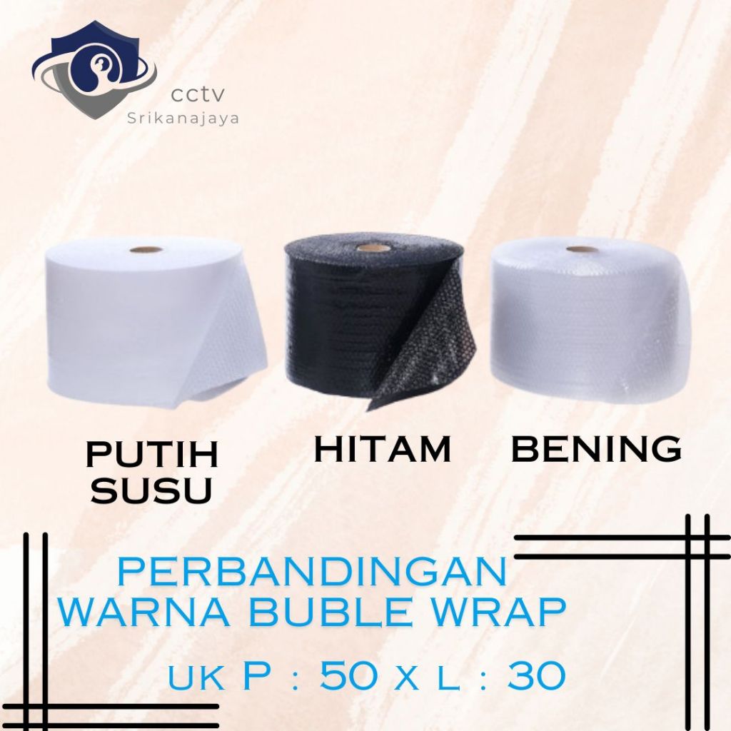

BUBBLE WRAP 30CMx50METER TEBAL (Warna Bening & Warna Hitam)
