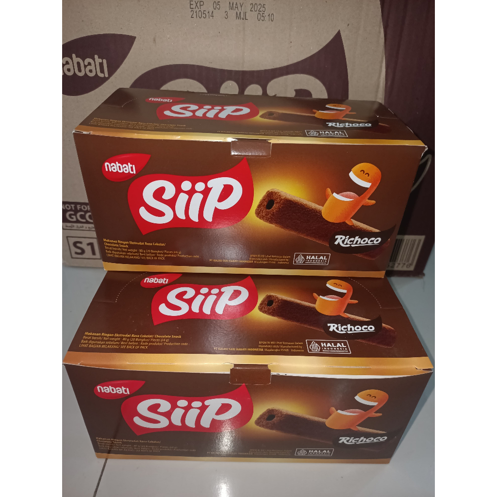 

Nabati SiiP Richoco Snack Rasa Coklat 1 Pack (Isi 20pcs @4g)