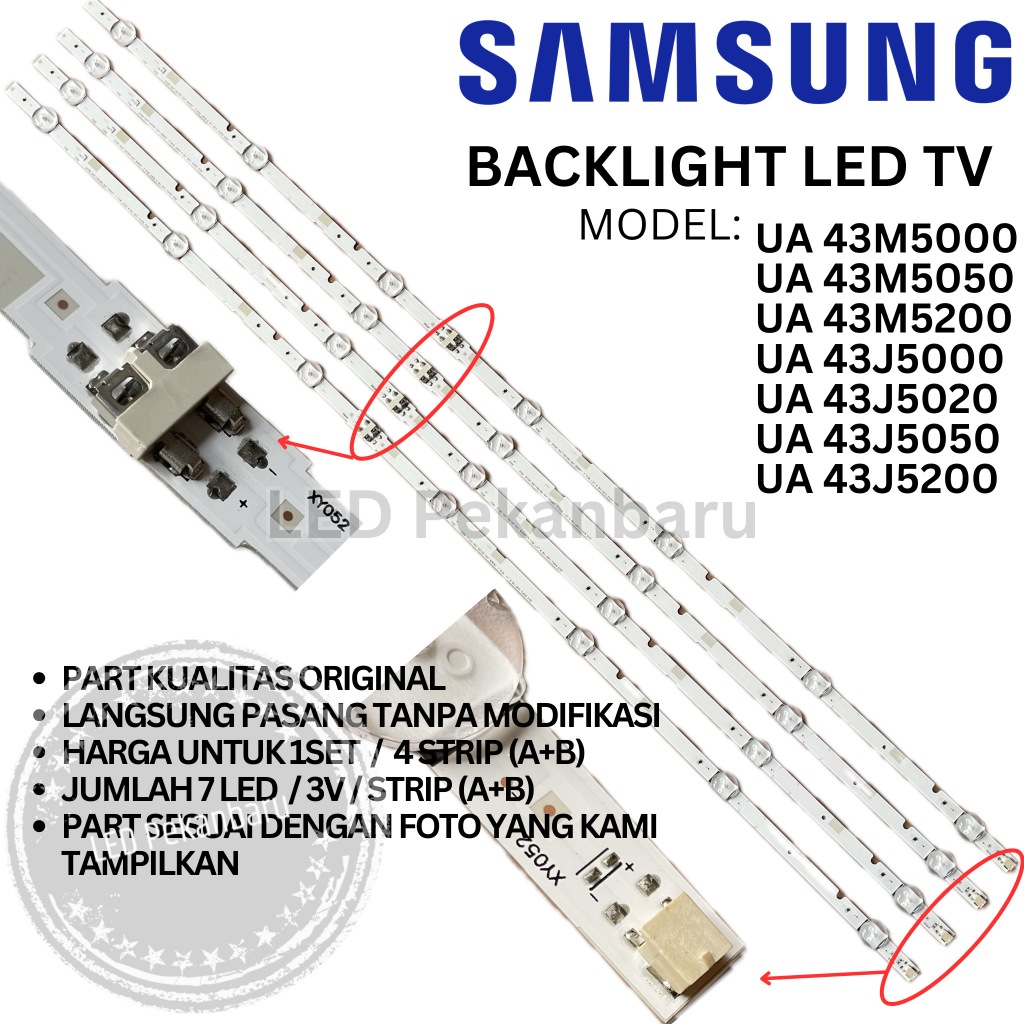 BACKLIGHT LED TV SAMSUNG 43 INC UA 43M5000 43M5100 LAMPU BL