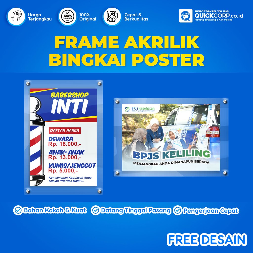 Frame Akrilik Bingkai Poster - Akrilik Frame Poster Tahan Lama - Bingkai Poster Minimalis - Frame Ak