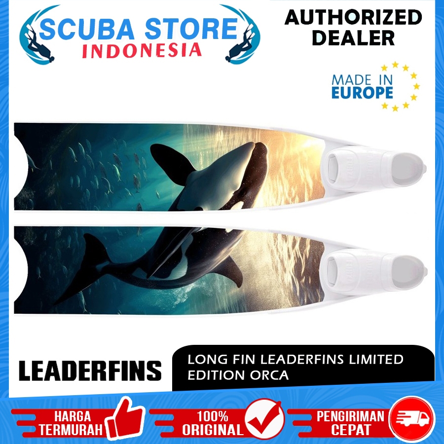 Long Fin Leaderfins Limited Edition Orca Pure Carbon Fiberglass Fins Fiber Spearfishing Apnea Kaki K