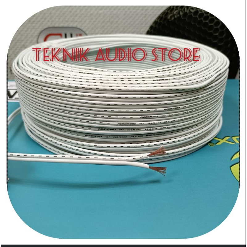 Kabel Speaker Rostand 2x075mm/18awg Tembaga Murni 99.9%